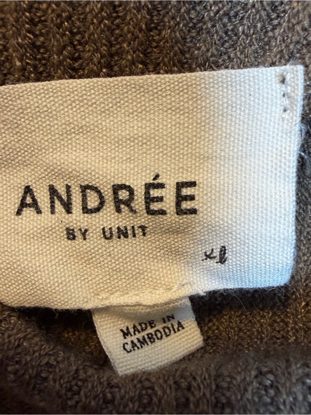 Andrée by Unit XL Brown Ribbed Cowl Neck Sweater Relaxed Dolman Sleeve Top - Picture 4 of 7